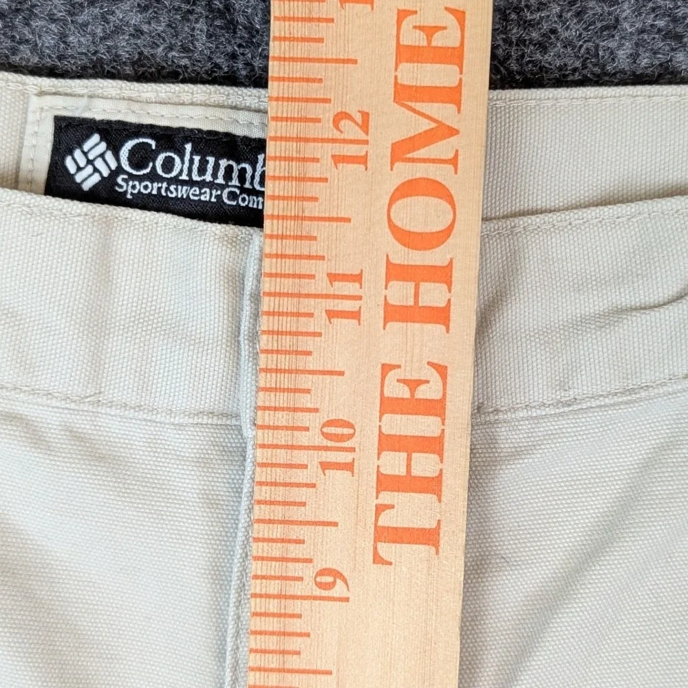 Columbia Mens 32 Tan Cotton Canvas Cargo Shorts Hiking Utility Outdoor 9 Inseam